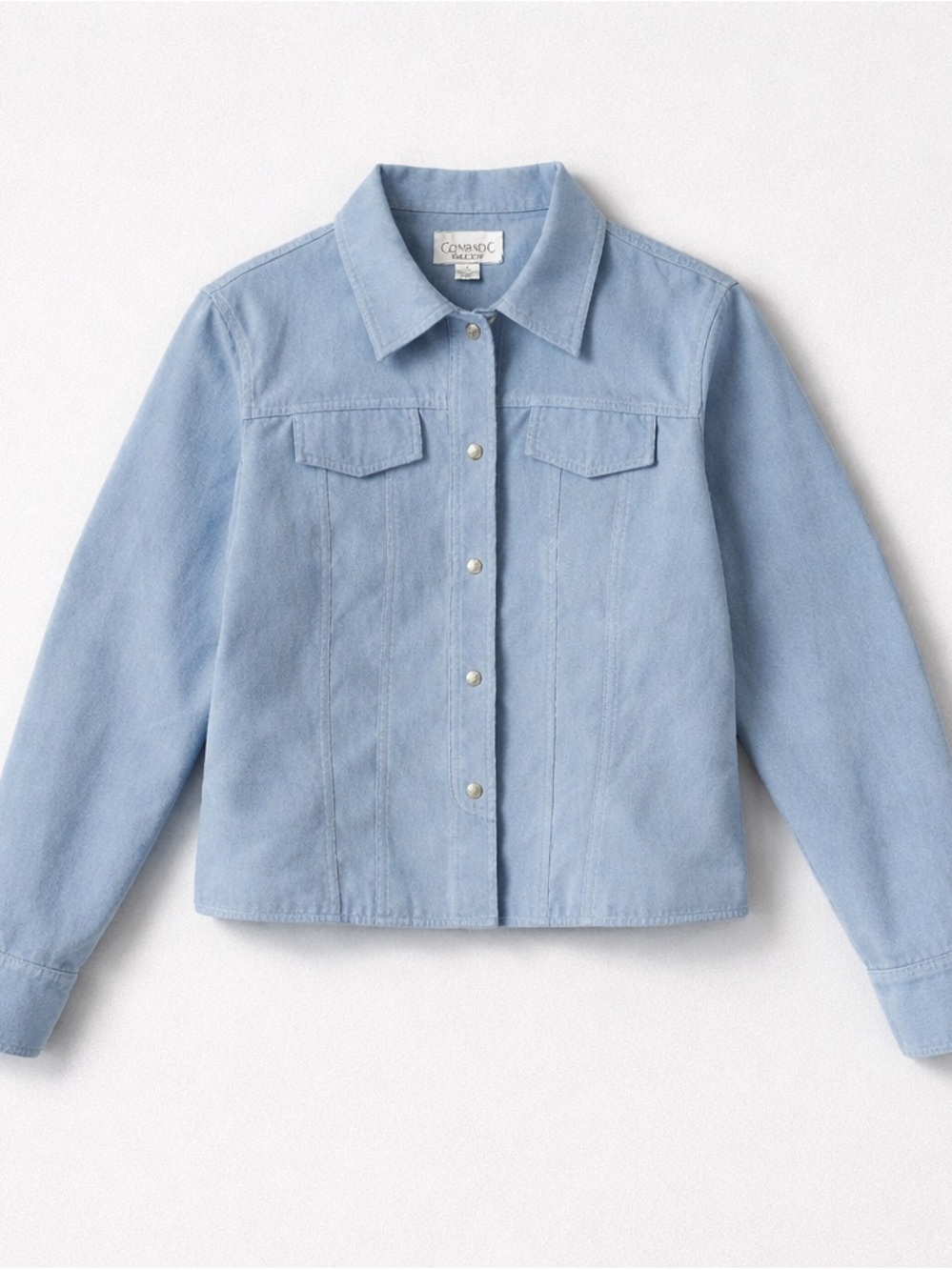 Caslon Light Blue Denim-Style Jacket | Vegan Suede Look | Size 10